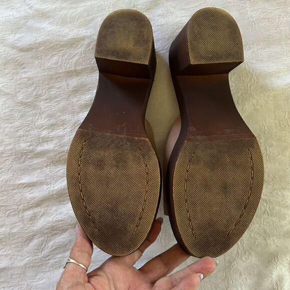 Bionatura Italian Shoes Slides Sandals Tan Leather Wood Size 9.5 or 41 - Picture 7 of 11
